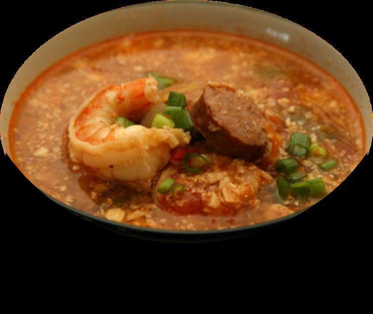 Jambalaya 100 grams prawns (chicken, beef, or chicken sausage can be used) Tomatoes or celery chopped 200 ml vegetable broth or water 15 ml lemon juice 15 ml chopped onion 1 clove garlic crushed and
