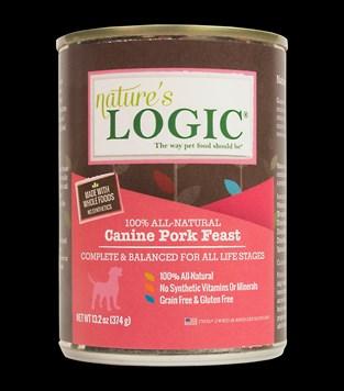 75 Nature s Logic Canned Canine Food 20% Off NEW Canned Pork SKU *Min (1) case 1688 Pork 12/13.2 oz Case 856243006527 $28.