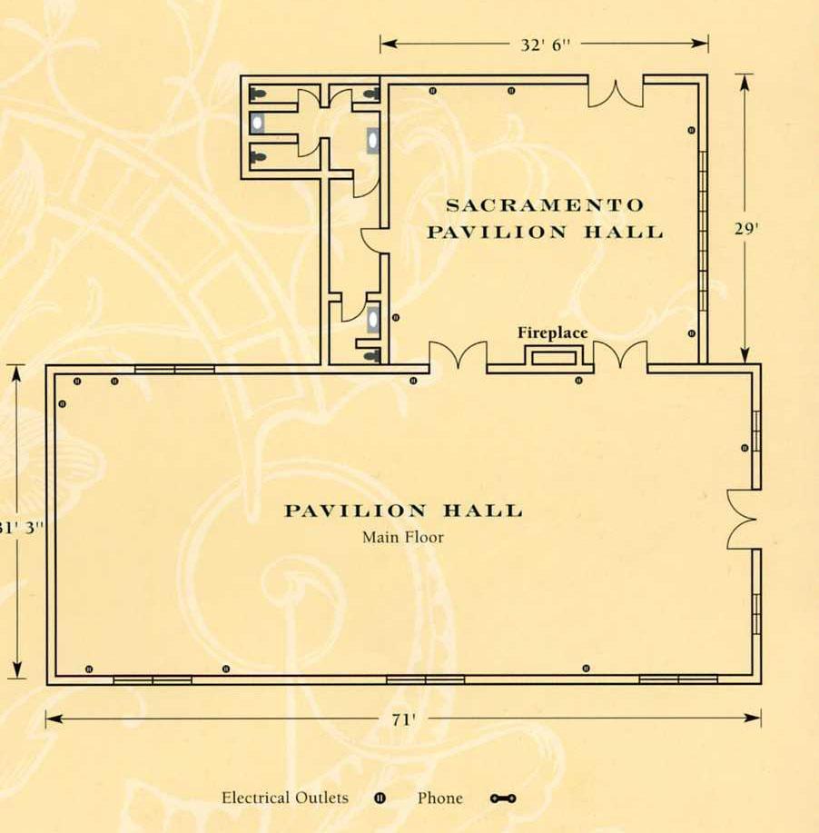 Banquet Rooms Pavilion Hall / Sacramento Room 3,167 ft. sq.