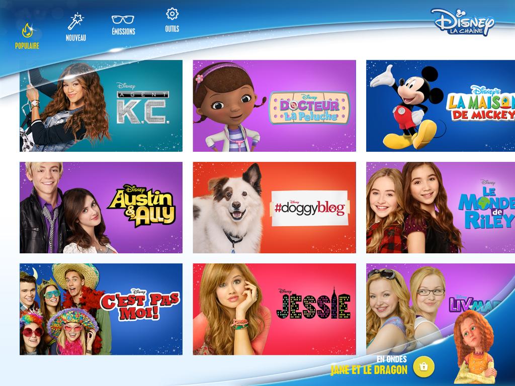 LA CHAÎNE DISNEY APP Through La chaîne Disney app, young people can watch their favorite shows and