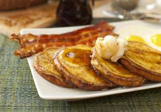 French Toast with 2 eggs, 2 bacon  5.