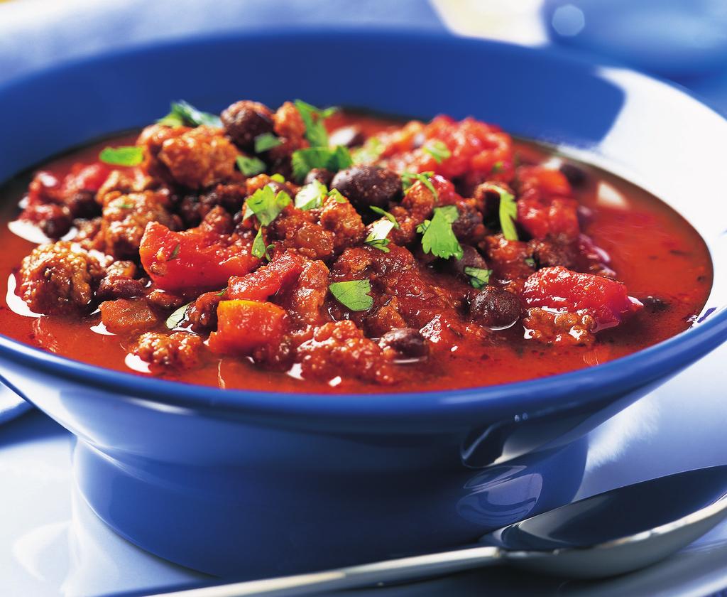 Beef Chili Five Ways Grocery List 2 pounds Ground Beef (93% lean or leaner) 2 cans (15½ ounces) black beans 2 cans (14 to 14½ ounce) reduced-sodium or regular beef broth 2 cans (14½ ounces) diced
