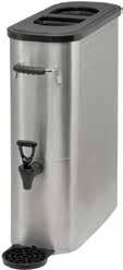Iced Tea Dispensers These tall and slender iced tea dispensers are the ideal solution for narrow countertops. Available in 3 gallon (11.