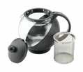 attractive glass teapot with removable stainless steel infuser basket, the perfect complement to any tea service.