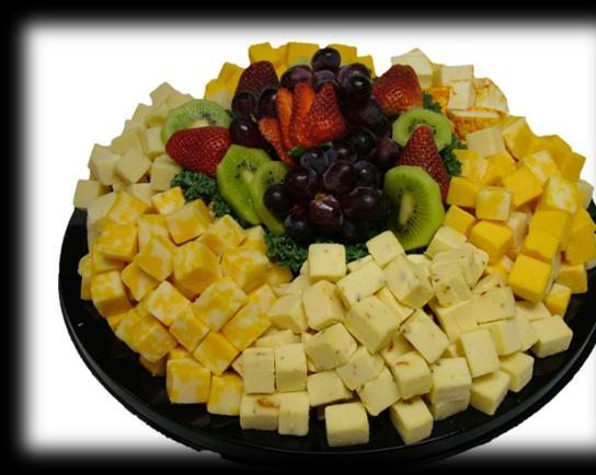 95 Cheese & Fresh Fruit Combo Tray Swiss Cheddar Hot Pepper Colby Jack