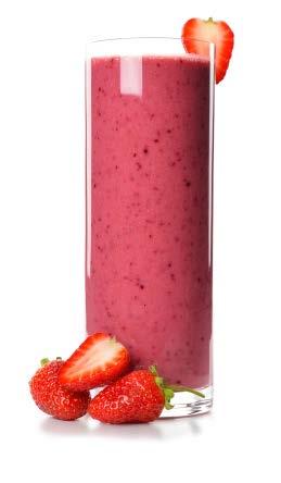 Strawberry Thai Coconut 2 scoops chocolate protein powder 1 scoop fiber powder Coconut meat from 1 Thai coconut 3/4 cup frozen strawberries 1 oz.