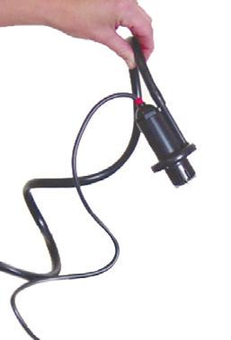 Attach hoses to their corresponding hose fittings (as labeled on unit) by twisting and applying pressure until hoses fit completely over the barbed