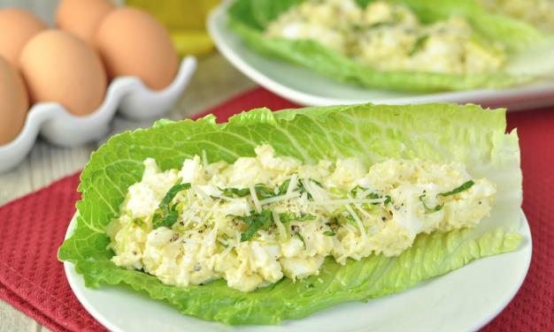 Lunch Egg Salad Lettuce Wrap Yields 4 Servings - Macros: Fat 22g, Net Carbs 2.7g, Protein 13.
