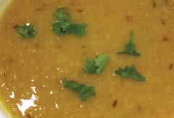 Lentils (Dal) 1½ cups lentil (any kind) 4 to 5 cups of water (depends preference of your consistency of liquid) ½ tsp turmeric 1 tsp garlic, minced 6 tbsp clarifi ed butter (ghee) 3/4 cup sliced