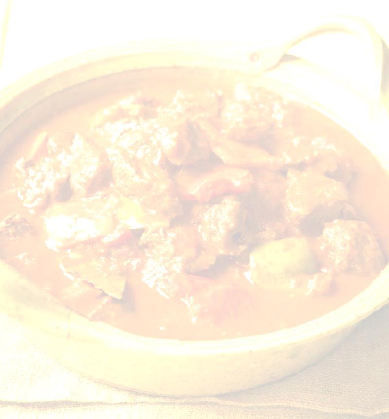 Pete s Goulash (An original) 1 teaspoon of coconut oil 1 kg of pork and beef goulash (Schwaben Butchery) 500 ml of organic liquid beef stock 400g tinned tomato, blended with a hand blender 1 kg of