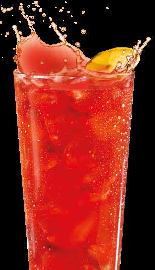 SIP ON Something Refreshing NON-ALCOHOLIC BLENDS TROPICAL RASPBERRY TEA 5,15 Freshly brewed black tea, raspberries, guava purée, organic agave and fresh lemon and lime juices.