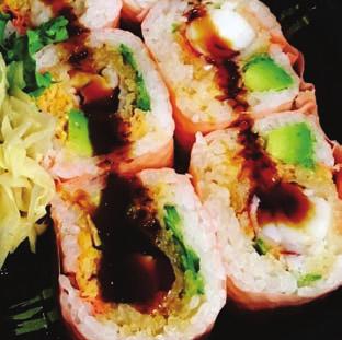 95 Spicy tuna, avocado roll topped with shrimp and eel 2088 Roll 13.