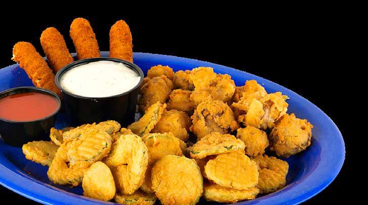 99 Fire Rings Our famous jalapeno rings battered and fried to a golden perfection. 5.95 Fried Cheese Sticks Mozzarella cheese battered and fried.