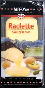 Produced from creamy cow s milk, Raclette s incomparable flavor is due to the rich flora of the lush, Swiss countryside.