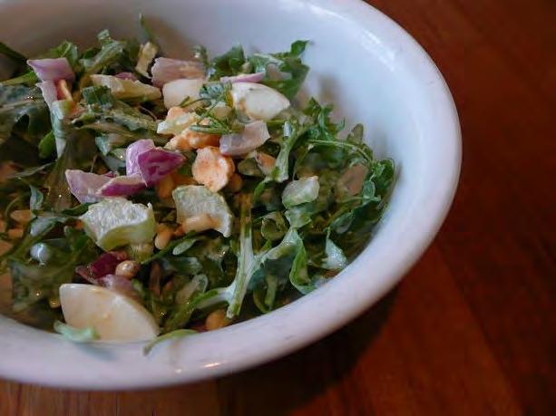 .. Lemon and Egg Salad 2 boiled eggs, diced ½ small red onion, finely diced 1 celery stalk, finely sliced 2tbs pine nuts 2 cups rocket leaves 2tsp mayonnaise 2tsp lemon