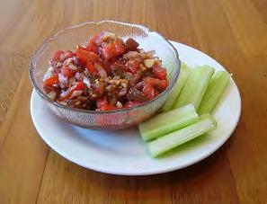 Tomato Salsa 1 cup tomato, finely diced ¼ cup red onion, finely chopped 2 garlic cloves, finely chopped 1½ tbs ground paprika, mild or hot ½