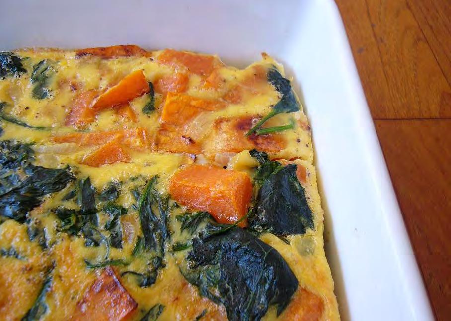 ... Sweet Potato and Spinach Omelette 2 cups sweet potato, diced 1 medium onion, diced 2 tbs olive oil 3 cups baby spinach 5 eggs, beaten Salt and pepper Pre-heat oven to 200 degrees Celsius, fan-forced.