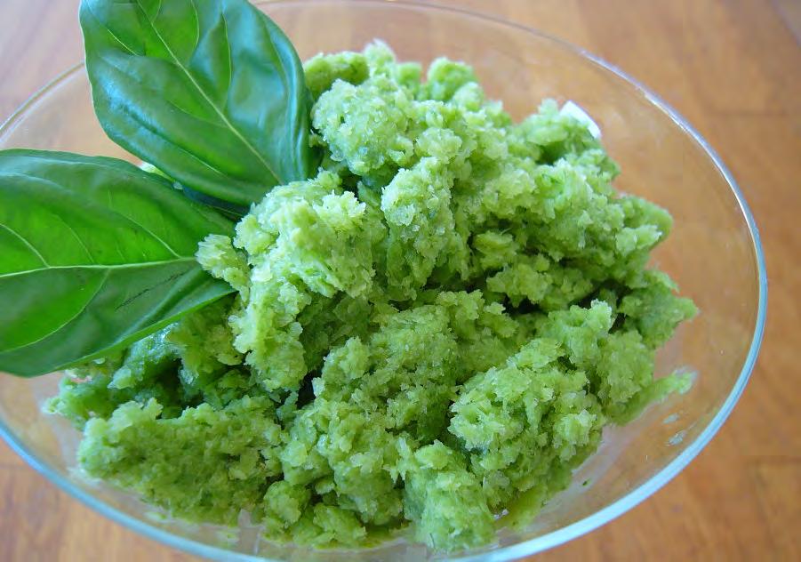 .. Basil and Lime Ice 1 cup fresh basil, firmly packed 2 tbs honey ½ cup water ½ cup lime juice (approximately 4 limes) ½ cup coconut milk Using an electric blender, blend together basil, honey,