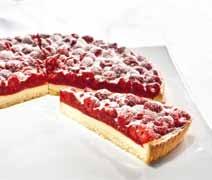650 g 12 Raspberry Tarte Mouth-watering juicy raspberries adorn a delicious yoghurt-based filling nestling in an all-butter shortcrust pastry base.