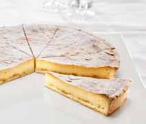 shortcrust pastry base covered with a light yoghurt-based cream layer.