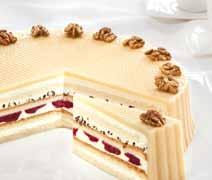 pieces and aromatic raspberries. The gateau is completely covered in marzipan, with walnuts for decoration. 510 1.950 g approx.