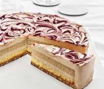 seed cream, interspersed with fruity raspberry filling, on a mouth-watering hazelnut sponge base.