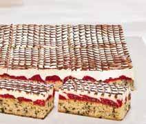 Spanish Vanilla Slice with Raspberries and Cream A slice of heaven for anyone with a sweet tooth: Sponge cake peppered with crumbled chocolate and covered with