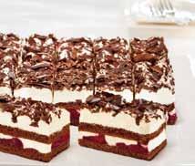 50 g 20 9,5 x 5,0 cm Black Forest Cream Slice These mini masterpieces made with fresh cream, succulent sour cherries and genuine Black Forest kirsch liqueur,