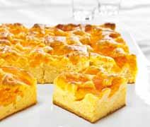 calorific value per 100 g: 965 kj / 21 kcal / per portion: 6 kj / 15 kcal BALANCE Tangerine Sheet Cake Fruity tangerines on a light sponge layer tantalise the taste buds of any cake lover, and this
