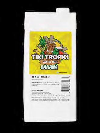 Cocktail Mixers 32oz Shelf Stable Aseptic Cartons The rich and juicy flavors of Tiki Tropics come from its Caribbean ingredients naturally sweetened with pure cane sugar never