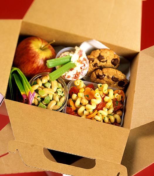 Boxed lunch selections served with whole fruit, cookie or brownie and a bottle of water or soda Boxed Lunch All Boxed Lunches Include the Following Pasta salad Whole fresh fruit Potato chips Cookie