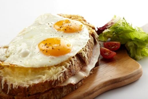 Vegetarian Add 2 sunny side up eggs $4 Croque Monsieur Salmon Sandwich Croque
