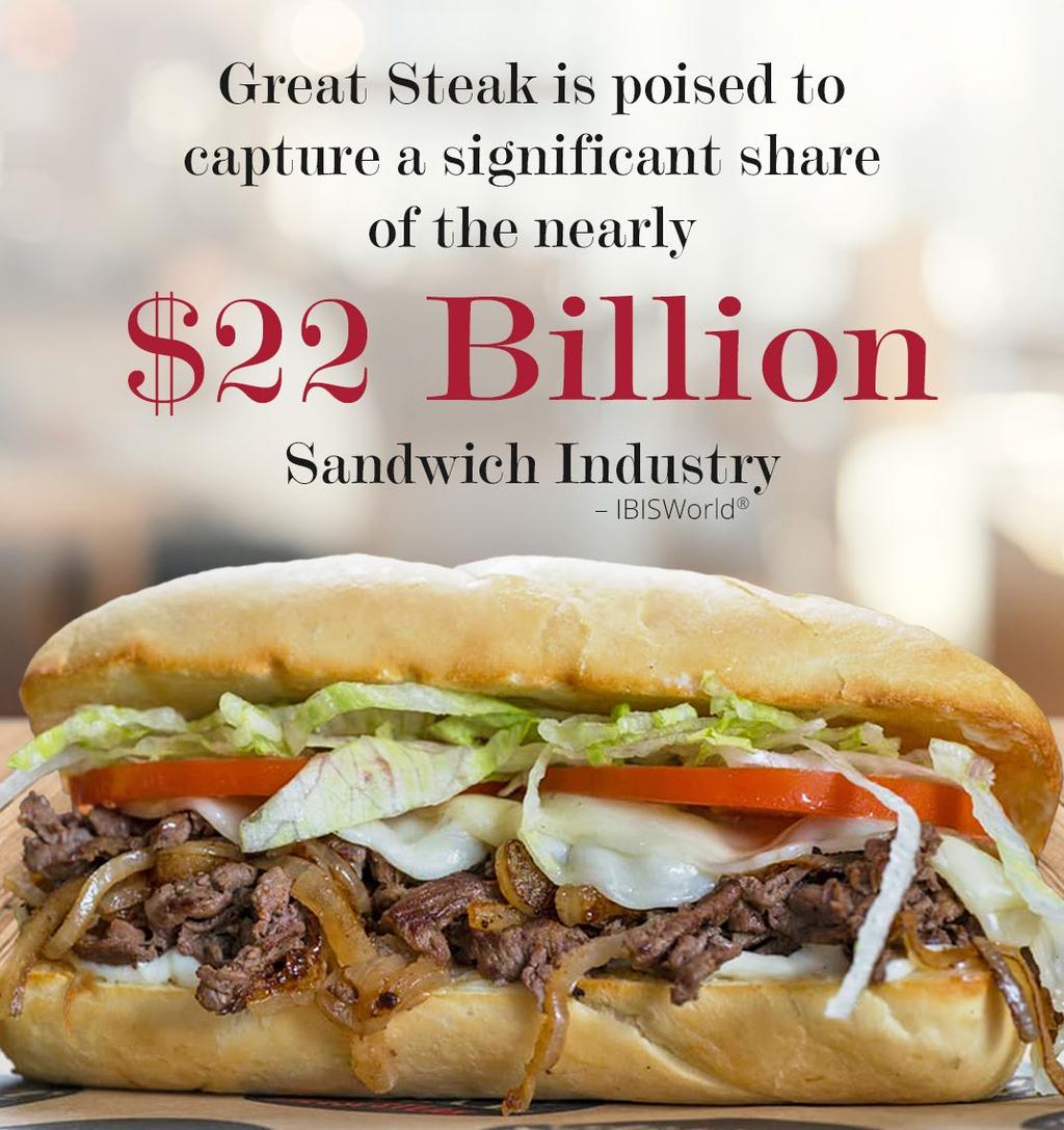 Of course, the product is exceptional. Once people see our cheesesteaks, the product sells itself.