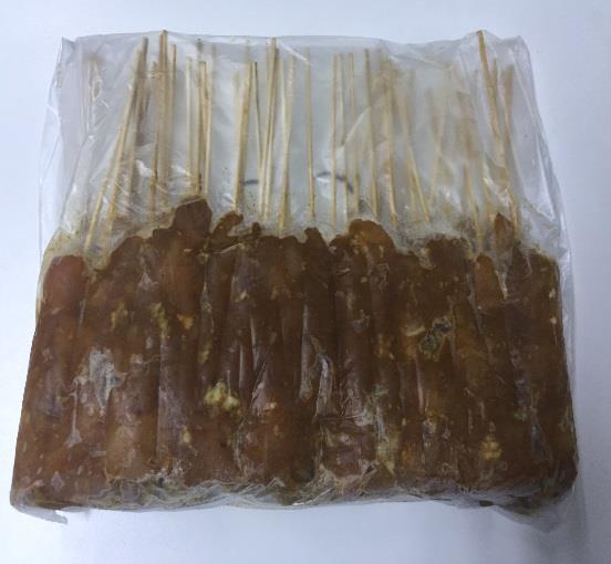 Indonesian Style Chicken Satay BH018(Raw) Weight Piece size Packaging : 1.