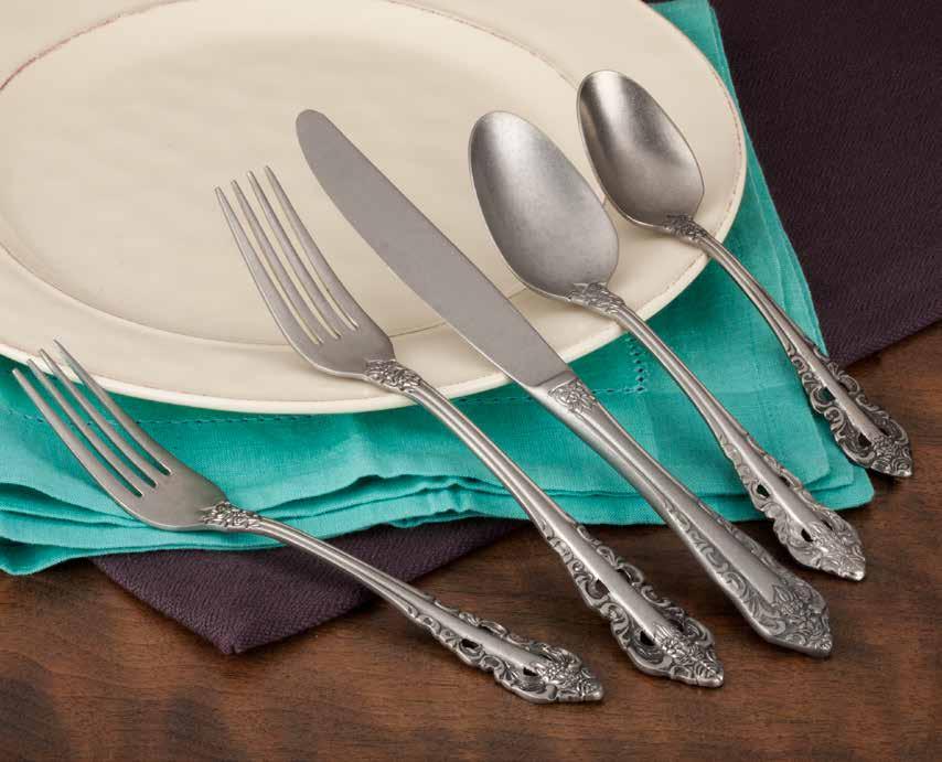IN STOCK Fieldstone TM CLASSIC BAROQUE TM 18/10 Reminiscent of Renaissance opulence, the sterling flatware trend that once dominated the finest houses in Europe is now available to create your own