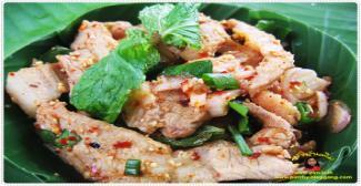 cabbage and cucumber in thai sauce Pork Salad Spicy salad with,