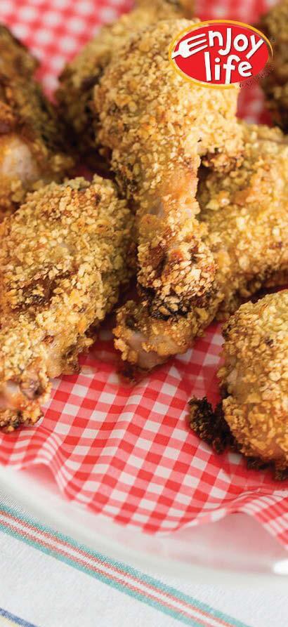 OVEN FRIED CHICKEN Makes 8 drumsticks 1 2 c. allergy-friendly mayonnaise 2 T. fresh lemon juice 1 T. water 1 t.