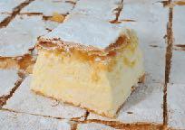 Kremšnita is traditional and local cake from Samobor. It has crispy crust and soft, melting and sweet filling. Cake is made out of eggs whipped with vanilla and cream and it is surved warm.