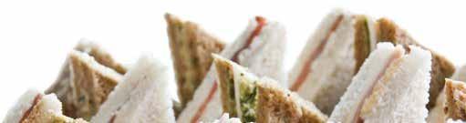 FINGER BUFFET Selection of Freshly Cut Sandwiches Traybakes Fresh Orange Juice Tea & Coffee Plus a choice of any 3 of the items listed below 8.00 Additional items will be charged at 1.