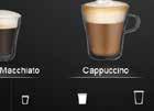 Coffee, milk and foam volumes and even the cup size can be selected.