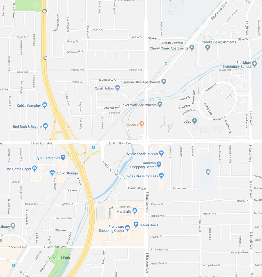 Location Map LOCATION Signalized intersection at Hamilton Avenue & Bascom