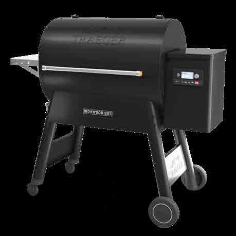IRONWOOD885 AVAILABLE IN BLACK TFB89BLE (BLACK) FEATURES: IRONWOOD D2 CONTROLLER WiFIRE TECHNOLOGY D2 DIRECT DRIVE TURBOTEMP GRILLGUIDE TRU CONVECTION SYSTEM TRAEGER DOWNDRAFT EXHAUST SYSTEM SUPER
