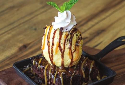 delicious desserts OREO OOEY-GOOEY-CHEWY SUNDAE Fresh-baked brownie and rich vanilla ice cream drenched in homemade cajeta caramel and chocolate sauces and topped with crushed Oreo
