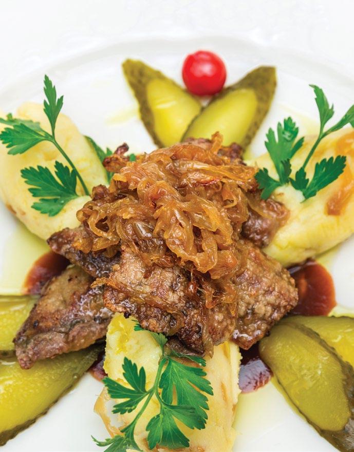 ..................1290 Wild duck cutlets with stewed sauerkraut and cowberry sauce............................... 1190 Beef Stroganoff with fried potatoes.