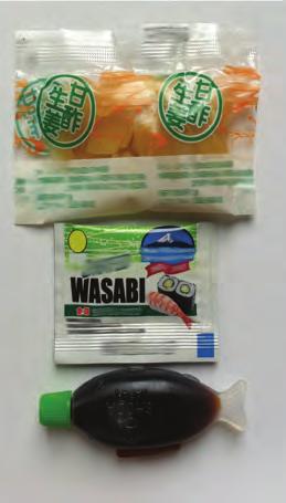 Main ingredients: Sushi rice, mixed vegetable strips, seaweed, egg and vegetable based wrap.