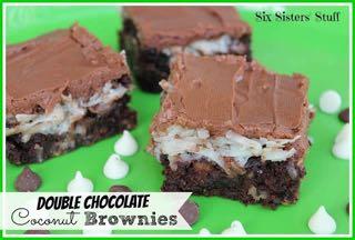 DOUBLE CHOCOLATE COCONUT BROWNIES D E S S E R T Serves: 20 Prep Time: 40 Minutes Cook Time: 45 Minutes 1 (15.