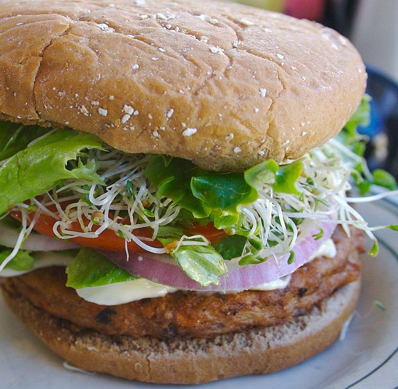 Spicy Chickpea Burger This homemade veggie BBQ burger is great for vegetarians who don't want to miss out on BBQ classics. Serve with salad in a bun for a tasty treat!