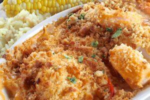Broiled Seafood Casserole A tasty combination of succulent lobster, haddock,