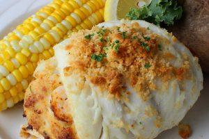99 Baked Stuffed Haddock Fresh, mild flavored haddock baked with our homemade