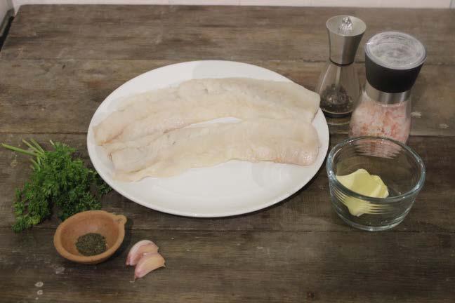 Place the cod in tin foil on a baking tray. Baste the cod in the garlic and parsley oil, season with salt and pepper.
